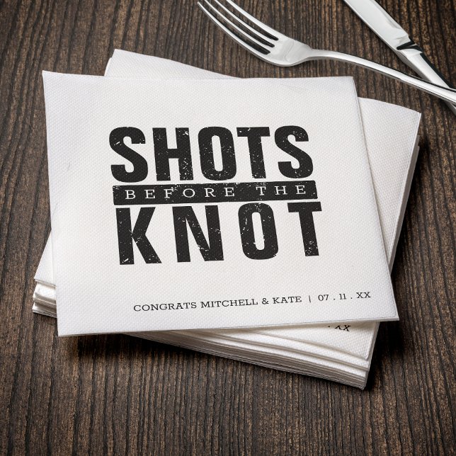 Shots vor dem Knoten-Junggeselinnen-Abschied Serviette (Shots Before the Knot Bachelorette Party Napkins
)