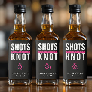 Shots vor dem Knoten Schwarz-Junggeselinnen-Abschi Alkoholflaschenetikett