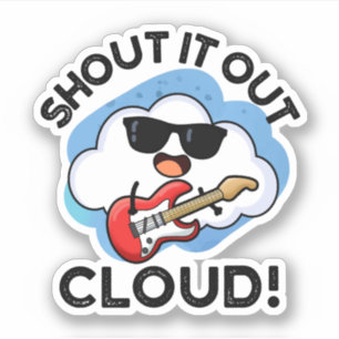 Shout Cloud Funny Music Puff Aufkleber