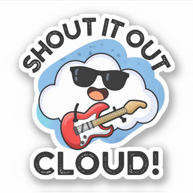 Shout Cloud Funny Music Puff Aufkleber (Vorderseite)