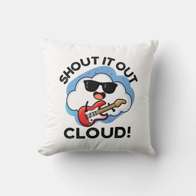 Shout Cloud Funny Music Puff Kissen (Vorderseite)