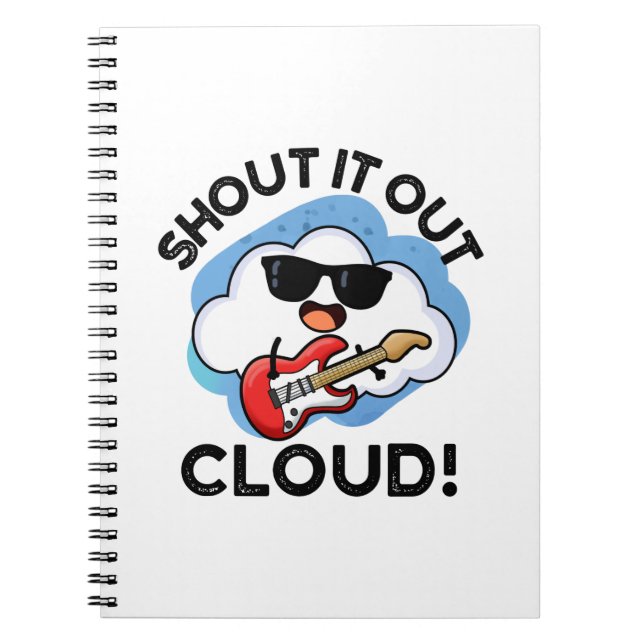 Shout Cloud Funny Music Puff Notizblock (Vorderseite)