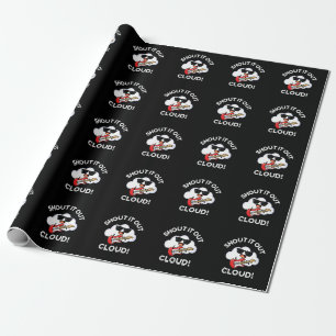 Shout Cloud Funny Music Pun Dark BG Geschenkpapier