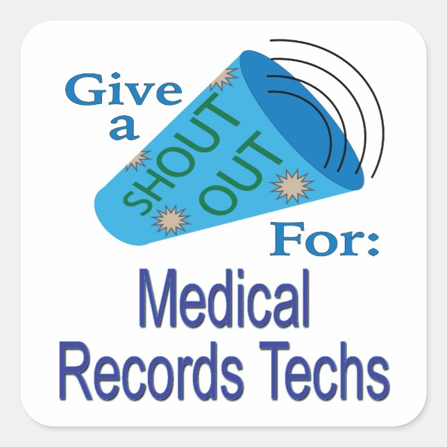 Shout for Medical Platten Techs Square Sticker (Vorderseite)