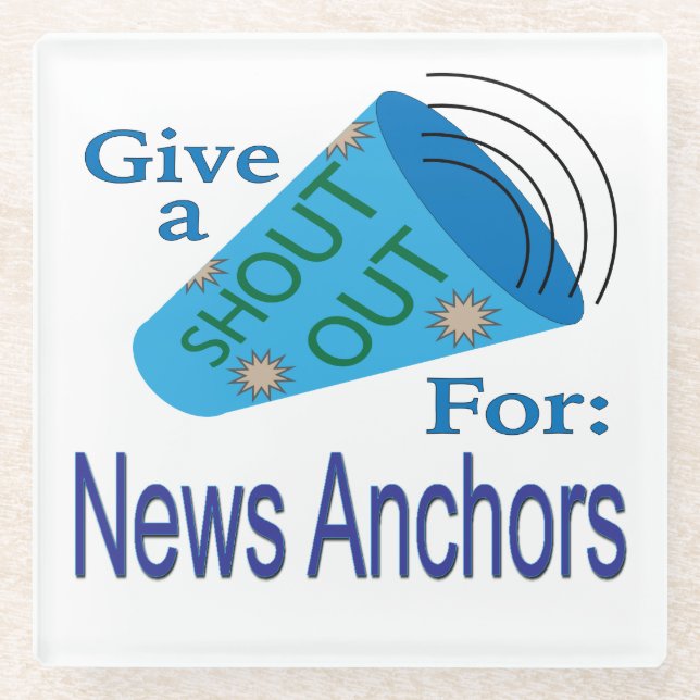 Shout für Nachrichtenankündigungen Glasuntersetzer (Vorderseite)