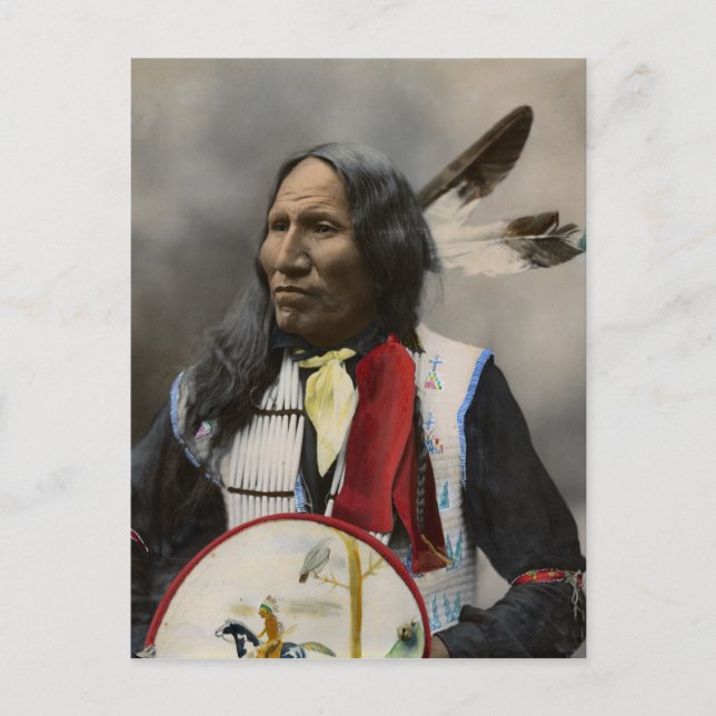 Shout in Oglala Sioux 1899 Indianer Vintag Postkarte (Vorderseite)