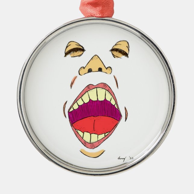 "Shout"-Ornament Silbernes Ornament (Vorne)