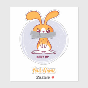 Shout Rabbit Funny Sarcastic Comic Design Aufkleber