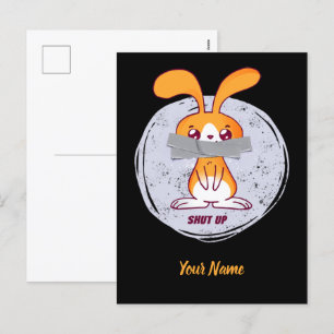 Shout Rabbit Funny Sarcastic Comic Design Feiertagspostkarte
