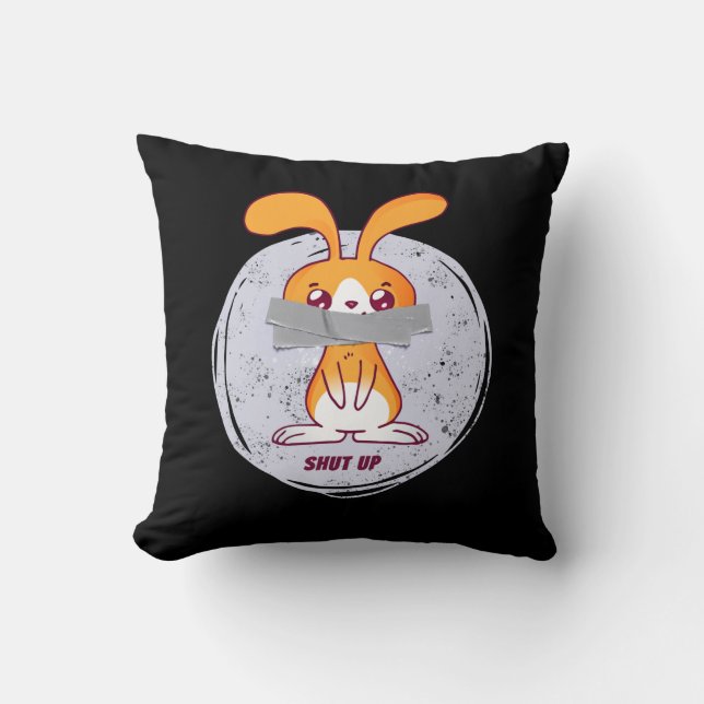 Shout Rabbit Funny Sarcastic Comic Design Kissen (Vorderseite)