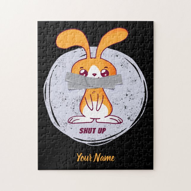 Shout Rabbit Funny Sarcastic Comic Design Puzzle (Vertikal)