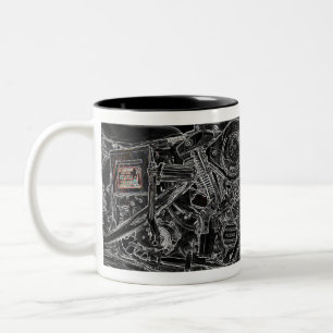 Shovelhead Motorrad-Kunst-Schale Zweifarbige Tasse