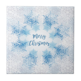 SHOW FLAKES PATTERN Frohe Weihnachten Fliese