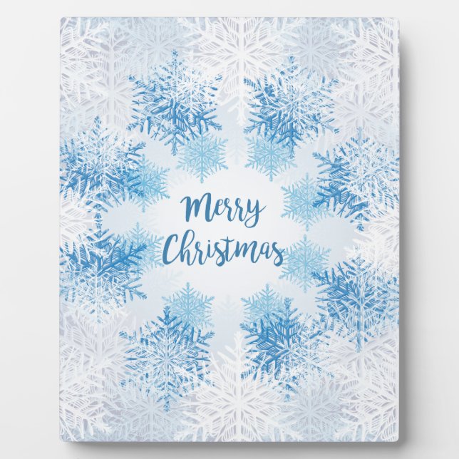 SHOW FLAKES PATTERN Frohe Weihnachten Fotoplatte (Vorderseite)