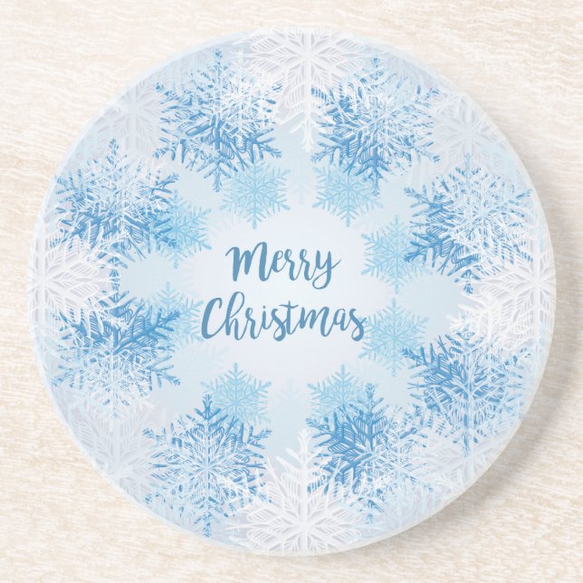 SHOW FLAKES PATTERN Frohe Weihnachten Getränkeuntersetzer (Vorne)