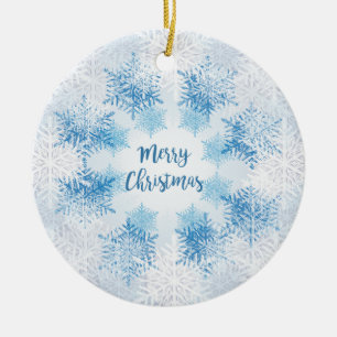 SHOW FLAKES PATTERN Frohe Weihnachten Keramikornament