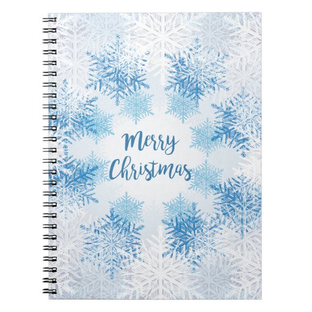 SHOW FLAKES PATTERN Frohe Weihnachten Notizblock (Vorderseite)