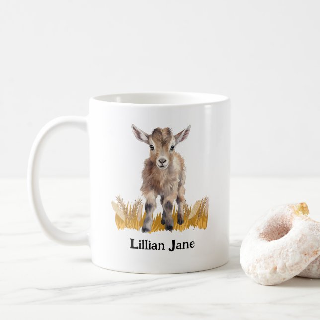 Show Goat Custom Name Kaffeetasse (Mit Donut)
