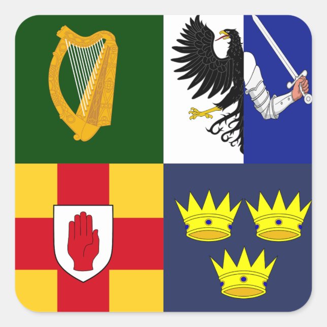Show off your colors - Arms of Ireland Quadratischer Aufkleber (Vorderseite)