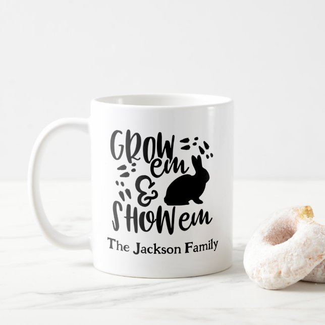 Show Rabbit Custom Name Kaffeetasse (Mit Donut)