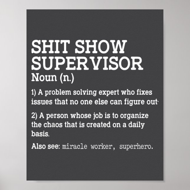 Show Supervisor A Problem Solving Expert Who Fixes Poster (Vorne)
