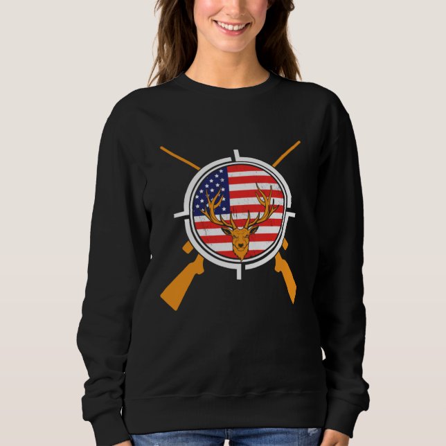 Show Your Passion for Hunting and America with thi Sweatshirt (Vorderseite)