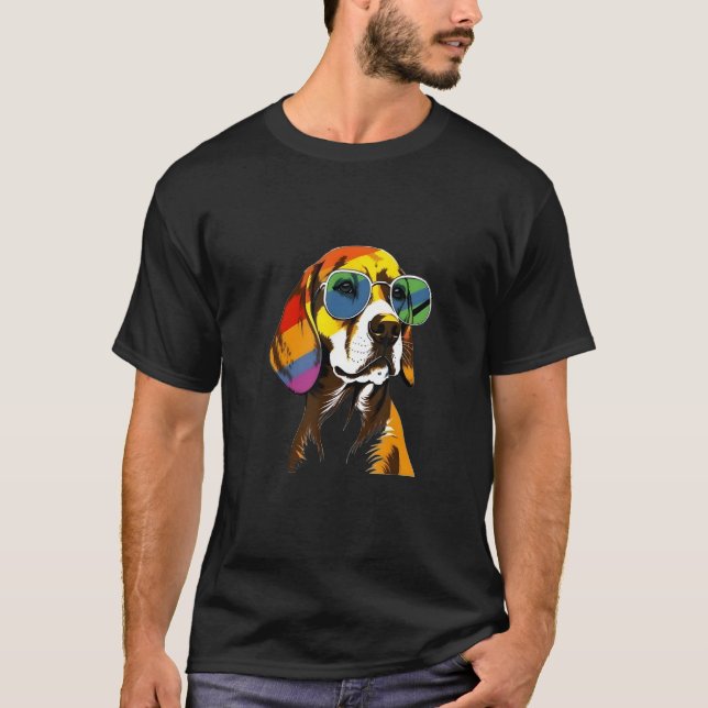 Show Your Pet Pride  Hippie Hippy Beagle T-Shirt (Vorderseite)