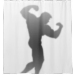 Show-Zeit - lustige Bodybuilder-Mann-Silhouette Duschvorhang