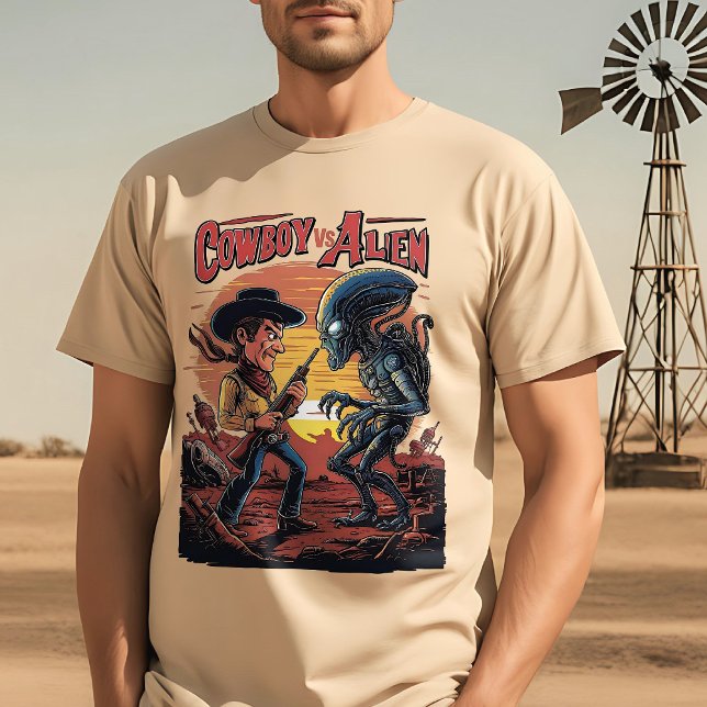 Showdown bei Sundown - Cowboy vs. Alien T-Shirt (cowboy vs alien t-shirt)