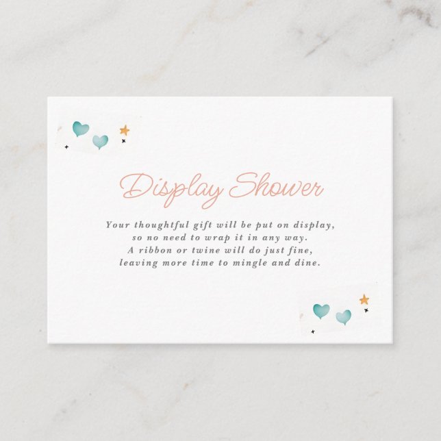 Showdusche für elektrische Herzen und Sterne Begleitkarte (Vorderseite)