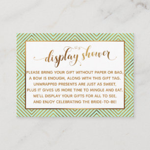 Showdusche Herz Gold-Script-Geschenk-Tag, Minze Begleitkarte