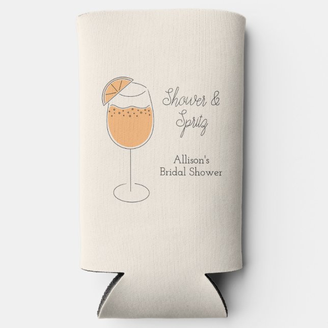 Shower and Spritz Bubbly Cocktail Bridal Shower Selters Dosenkühler (Vorderseite)