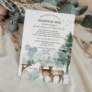 Shower by Mail Forest Boy Country Deer Baby Shower Einladung