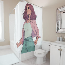 SHOWER CURTAIN - LA CHICA BRAVA - "DEFIANT" DUSCHVORHANG