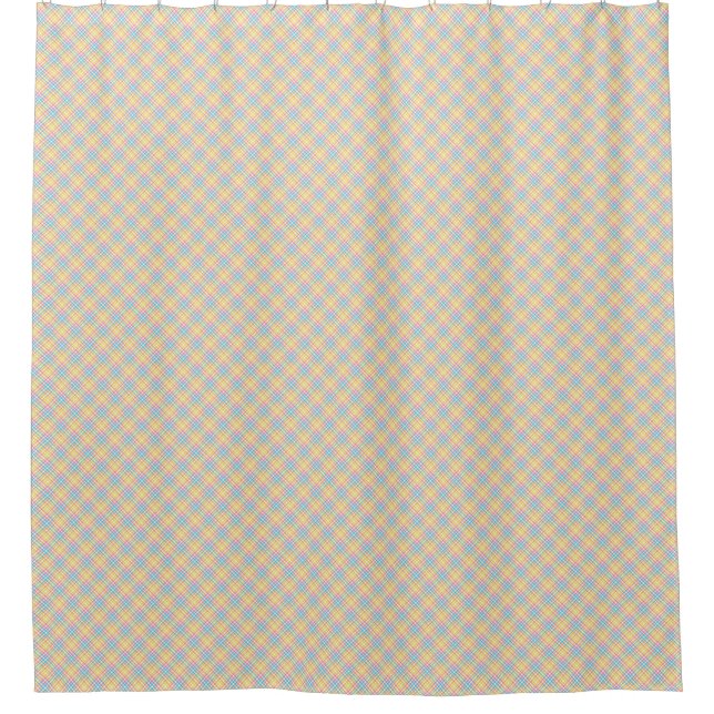 Shower curtain with blue and yellow plaid pattern  duschvorhang (Vorderseite)