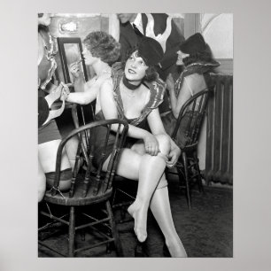 Showgirls Backstage, 1926. Altes Foto Poster