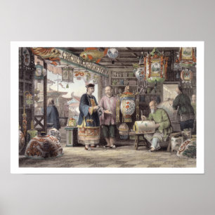 Showroom eines Laternenhändlers in Peking, von 'Ch Poster