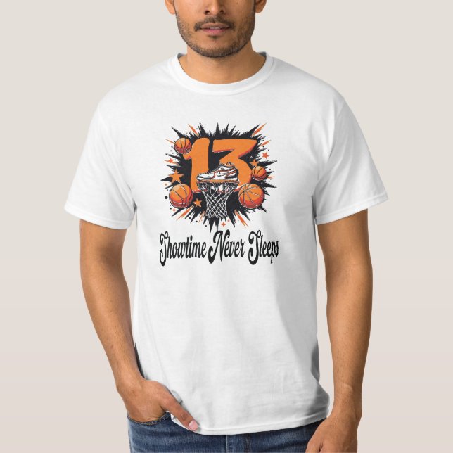 Showtime schläft nie T-Shirt (Vorderseite)