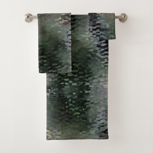 Showy Scaly Plaques, die über dunklen Fonds schwim Badhandtuch Set (Insitu)