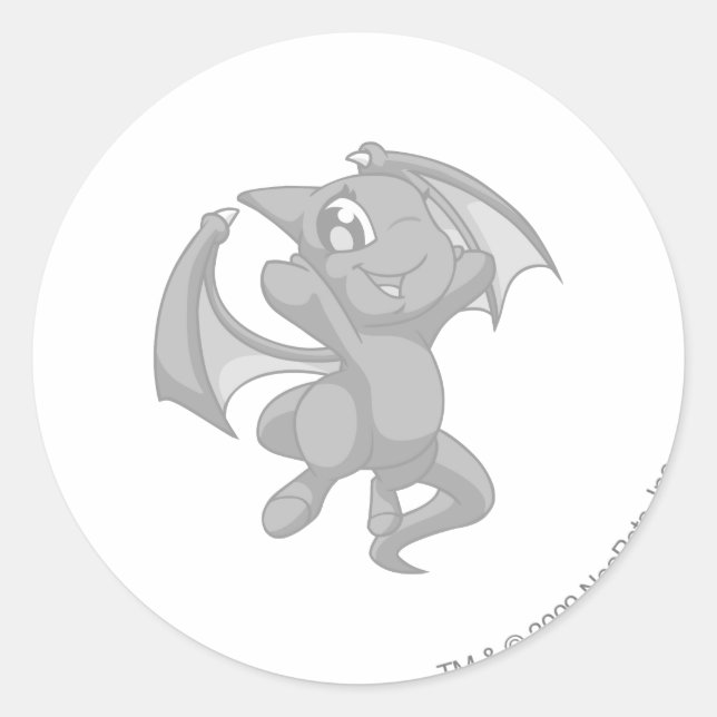 Shoyru Silver Runder Aufkleber (Vorderseite)