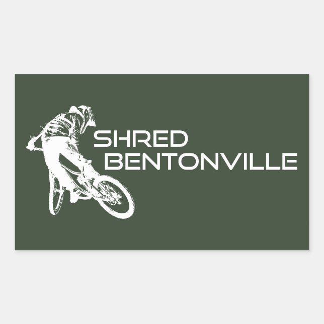 Shred Bentonville Arkansas Mountain Biking Rechteckiger Aufkleber (Vorderseite)