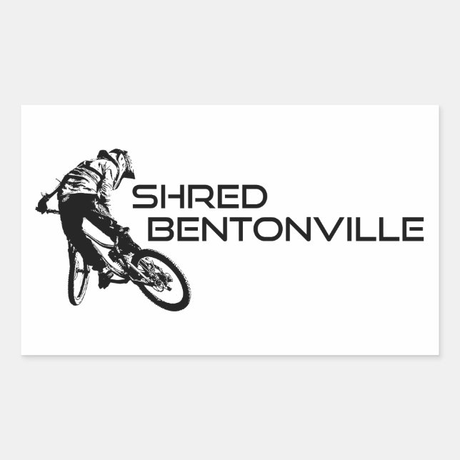 Shred Bentonville Arkansas Mountain Biking Rechteckiger Aufkleber (Vorderseite)