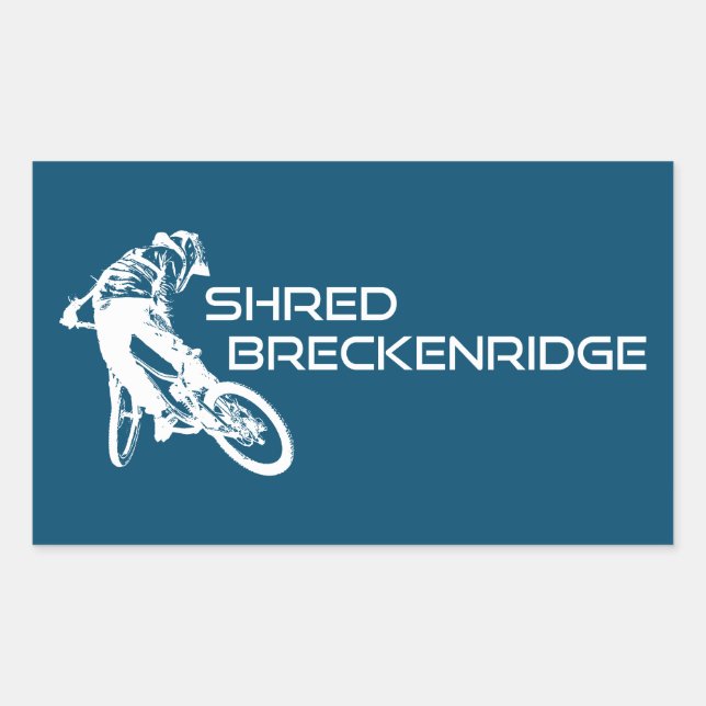 Shred Breckenridge Colorado Mountain Biking Rechteckiger Aufkleber (Vorderseite)