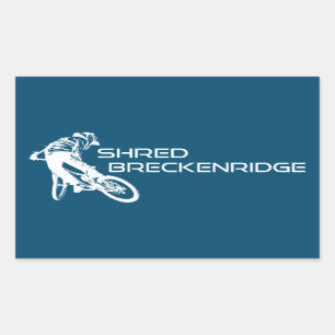 Shred Breckenridge Colorado Mountain Biking Rechteckiger Aufkleber