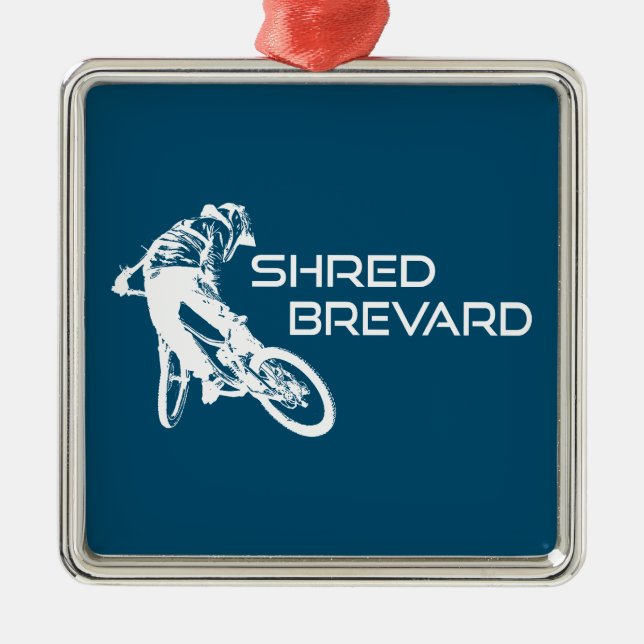 Shred Brevard North Carolina Mountain Biking Ornament Aus Metall (Vorne)