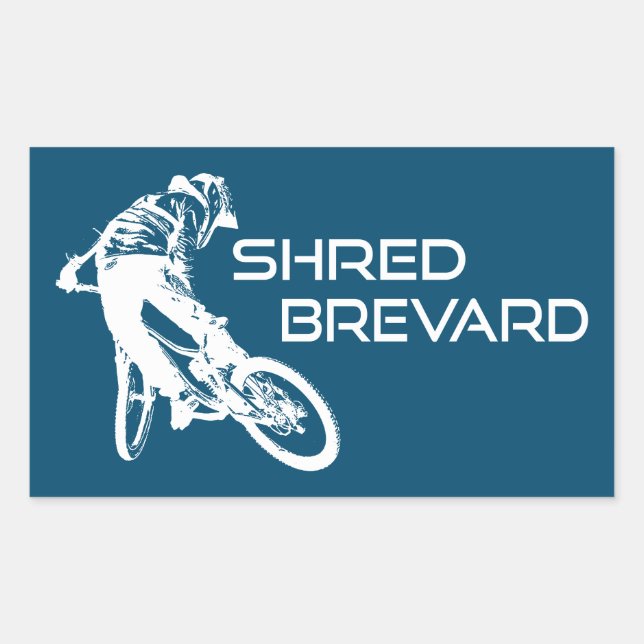 Shred Brevard North Carolina Mountain Biking Rechteckiger Aufkleber (Vorderseite)