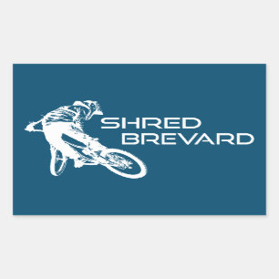 Shred Brevard North Carolina Mountain Biking Rechteckiger Aufkleber