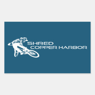 Shred Copper Hafen Michigan Mountain Biking Rechteckiger Aufkleber
