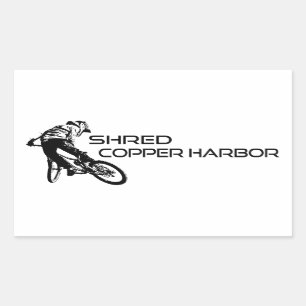 Shred Copper Hafen Michigan Mountain Biking Rechteckiger Aufkleber