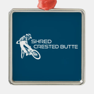Shred Crested Butte Colorado Mountain Biking Ornament Aus Metall
